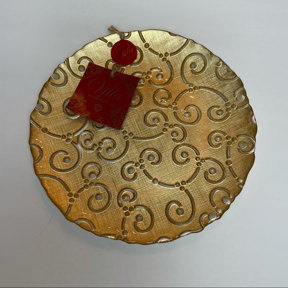 Villa Collection Gilt Decorated 10.5” Glass Plate - Picture 7 of 7